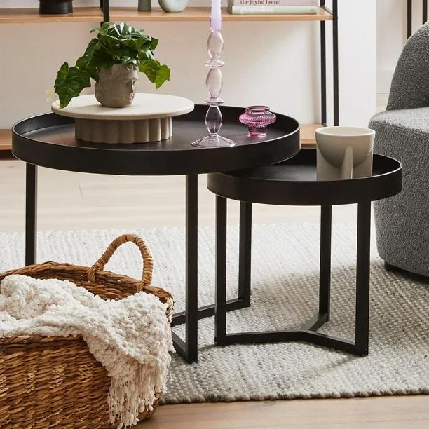 Set of 2 Noir Coffee Tables